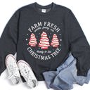 XXL Dark Gray Heather Farm Fresh Christmas Tree Cakes Festive Seasonal Treats For The Holidays Cozy Comfort Sweatshirt