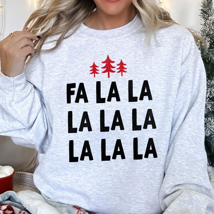 Fa La La Retro Christmas Trees Festive Vintage Holiday Decor Print Edition Sweatshirt
