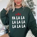 Medium Forest Green Fa La La, Retro Christmas Trees Sweatshirt
