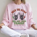 XXL Light Pink Deck The Halls And Not Your Family Christmas Festive Humor For Holiday Gatherings And Parties Sweatshirt