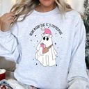 Large Ash Light Gray Dead Inside But It's Christmas Retro Cozy Winter Edition Graphic Print Sweatshirt