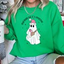 Large Irish Bright Green Dead Inside But It's Christmas Retro Cozy Winter Edition Graphic Print Sweatshirt