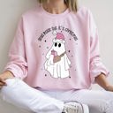 Medium Light Pink Dead Inside But It's Christmas Retro Cozy Winter Edition Graphic Print Sweatshirt
