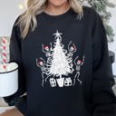 Small Black Christmas Dancing Skeletons Festive Bone Parade Edition With Retro Holiday Charm Sweatshirt