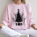 Medium Light Pink Christmas Dancing Skeletons Festive Holiday Skeletons Celebration Edition Sweatshirt