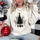 Small Sand Christmas Dancing Skeletons Festive Holiday Skeletons Celebration Edition Sweatshirt