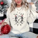  Dancing Skeletons Retro Christmas Festive Skeleton Dance Motif Winter Holiday Illustration Sweatshirt