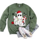 XXXL Military Green Cute Ghost Christmas Sweatshirt