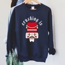  Crushing It Nutcracker Holiday Edition Cozy Fleece Graphic For Winter Style Sweatshirt