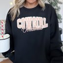 Large Black Cowgirl Christmas Retro Cozy Western Holiday Print Vintage Style Seasonal Sweatshirt