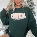 Medium Forest Green Cowgirl Christmas Retro Cozy Western Holiday Print Vintage Style Seasonal Sweatshirt