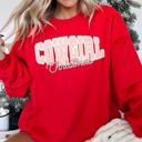 Medium Red Cowgirl Christmas Retro Cozy Western Holiday Print Vintage Style Seasonal Sweatshirt