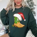 Large Forest Green Country Christmas Cowboy Boots Cozy Fleece Western Holiday Graphic Print Sweatshirt