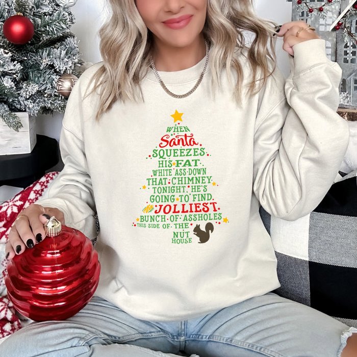 Christmas Vacation Quote Graphic Hilarious Holiday Quote For Cozy Season Comfort Fit Sweatshirt