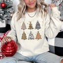  Christmas Trees Animal Print Festive Seasonal Holiday Nature Inspired Design Sweatshirt