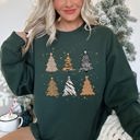 XXL Forest Green Christmas Trees Animal Print Festive Seasonal Holiday Nature Inspired Design Sweatshirt