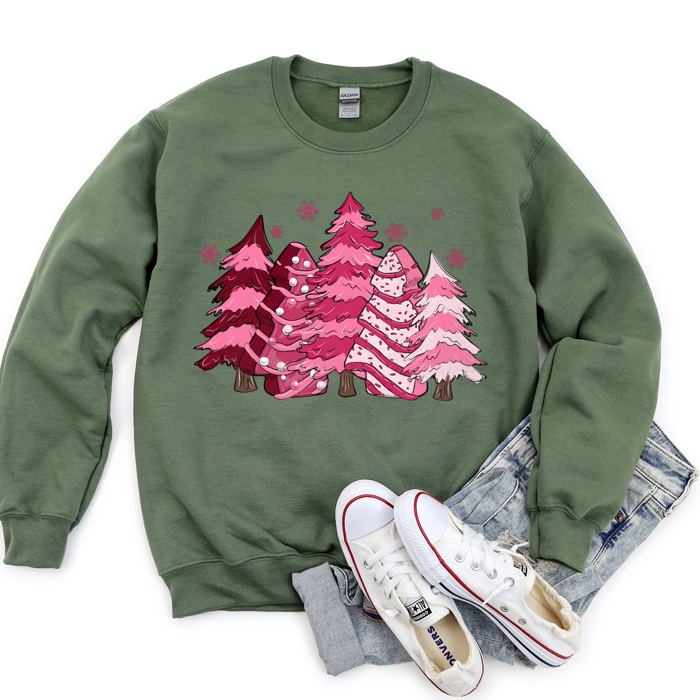 Christmas Snack Trees Pink Little Debbie Holiday Treats Classic Graphic Sweatshirt