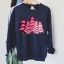 Small Navy Christmas Snack Trees Pink Little Debbie Holiday Treats Classic Graphic Sweatshirt