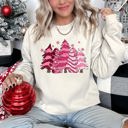 Large Sand Christmas Snack Trees Pink Little Debbie Holiday Treats Classic Graphic Sweatshirt