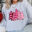 Small Heather Sport Gray Christmas Snack Trees Pink Little Debbie Holiday Treats Classic Graphic Sweatshirt