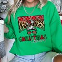  Christmas Obsessed Leopard Print Festive Cozy Premium Edition Holiday Sweatshirt