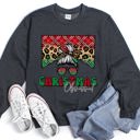 XL Dark Gray Heather Christmas Obsessed Leopard Print Festive Cozy Premium Edition Holiday Sweatshirt