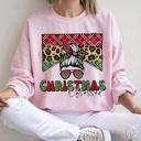 XXXL Light Pink Christmas Obsessed Leopard Print Festive Cozy Premium Edition Holiday Sweatshirt