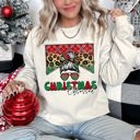 XXL Sand Christmas Obsessed Leopard Print Festive Cozy Premium Edition Holiday Sweatshirt