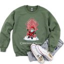 Large Military Green Christmas Is Coming Santa Throne Game Holiday Countdown Edition Sweatshirt