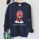 XXXL Navy Christmas Is Coming Santa Throne Game Holiday Countdown Edition Sweatshirt