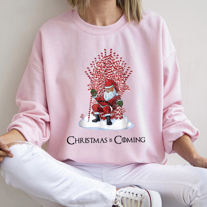 Christmas Is Coming Santa Throne Festive Cozy Fleece Edition Premium Limited Winter Holiday Sweatshirt