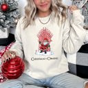 XXL Sand Christmas Is Coming Santa Throne Festive Cozy Fleece Edition Premium Limited Winter Holiday Sweatshirt