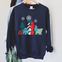  Festive Christmas Folk Art Polar Bear Theme With Whimsical North Pole Charm Sweatshirt