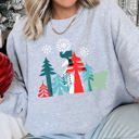 XXXL Heather Sport Gray Festive Christmas Folk Art Polar Bear Theme With Whimsical North Pole Charm Sweatshirt