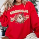  Santa Retro Christmas Graphic Festive Season Holiday Cheer Vintage Logo Sweatshirt
