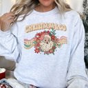 XXXL Ash Light Gray Santa Retro Christmas Graphic Festive Season Holiday Cheer Vintage Logo Sweatshirt