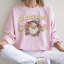 XXXL Light Pink Santa Retro Christmas Graphic Festive Season Holiday Cheer Vintage Logo Sweatshirt