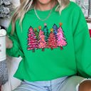  Bright Christmas Trees Festive Night Sky With Ornaments And Pinecones Graphic Sweatshirt