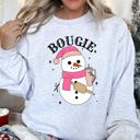 Small Ash Light Gray Bougie Snowman Christmas BooJee Sweatshirt