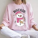 Large Light Pink Bougie Snowman Christmas BooJee Sweatshirt