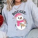 XXL Heather Sport Gray Bougie Snowman Christmas BooJee Sweatshirt