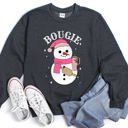 XXL Dark Gray Heather Bougie Snowman Christmas BooJee Cozy Holiday Festive Winter Comfort Fleece Sweatshirt
