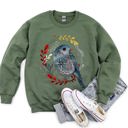  Bird Folk Art Scandinavian Winter Christmas Ornament Birds Nordic Pattern Sweatshirt