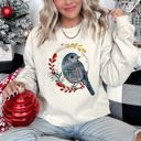  Bird Folk Art Scandinavian Winter Christmas Ornament Birds Nordic Pattern Sweatshirt