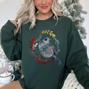 Large Forest Green Bird Folk Art Scandinavian Winter Christmas Ornament Birds Nordic Pattern Sweatshirt