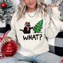  Bad Cat Christmas Tree What Holiday Feline Humor Cozy Quirky Mischief Artwork For Cat Lovers Sweatshirt