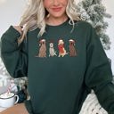 Large Forest Green Adorable Christmas Dogs Cozy Festive Print For Dog Lovers With Holiday Spirit Sweatshirt