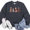 Small Dark Gray Heather Adorable Christmas Dogs Cozy Festive Print For Dog Lovers With Holiday Spirit Sweatshirt