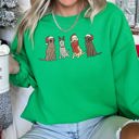 Small Irish Bright Green Adorable Christmas Dogs Cozy Festive Print For Dog Lovers With Holiday Spirit Sweatshirt