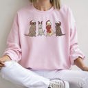 XXL Light Pink Adorable Christmas Dogs Cozy Festive Print For Dog Lovers With Holiday Spirit Sweatshirt